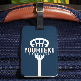 Etiqueta Para Maletas Lacrosse Player PERSONALIZADO TEXT Team Mesh Sport