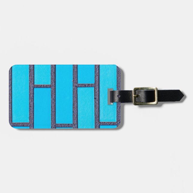 Etiqueta Para Maletas ladrillo azul (Frente Horizontal)