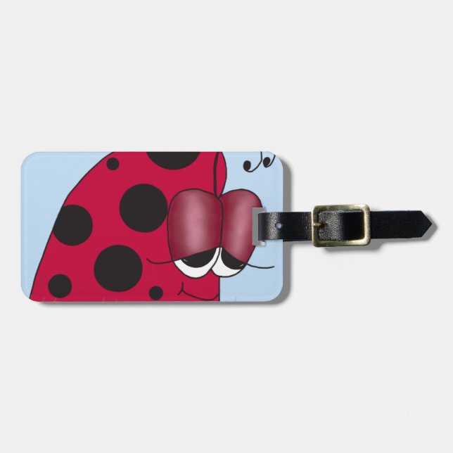 Etiqueta Para Maletas Ladybug gracioso y eufórico (Frente Horizontal)