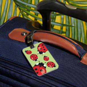 Etiqueta Para Maletas Ladybugs con información de contacto del Personali
