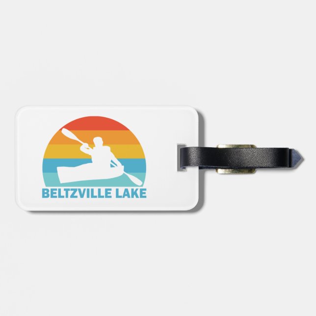 Etiqueta Para Maletas Lago Beltzville Pennsylvania Kayak (Atrás Horizontal)