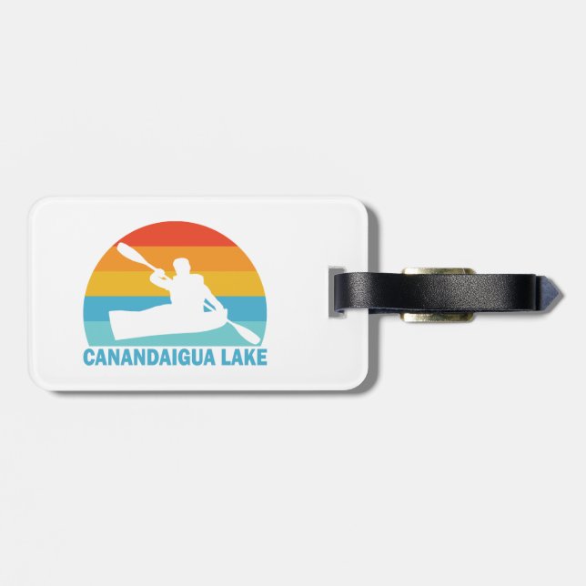 Etiqueta Para Maletas Lago Canandaigua Nueva York Kayak (Atrás Horizontal)