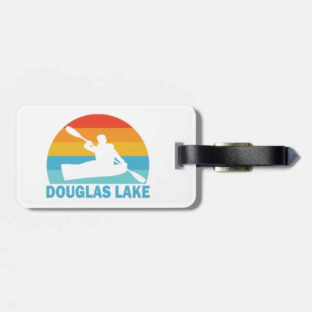 Etiqueta Para Maletas Lago Douglas Tennessee Kayak (Atrás Horizontal)