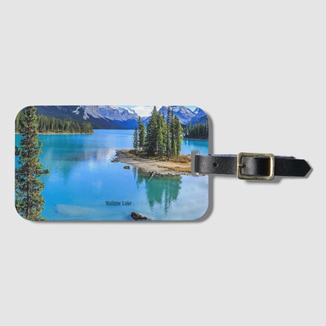 Etiqueta Para Maletas Lago Malige, Alberta, Canadá (Anverso horizontal)