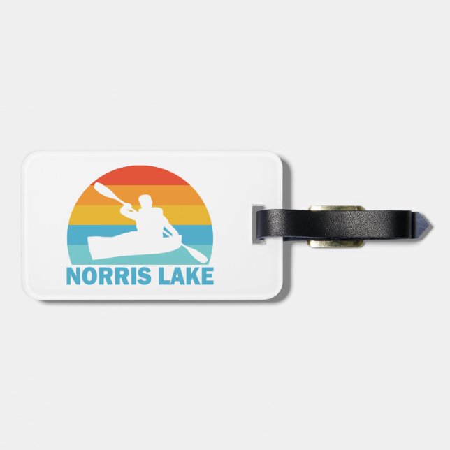 Etiqueta Para Maletas Lago Norris Tennessee Kayak (Atrás Horizontal)