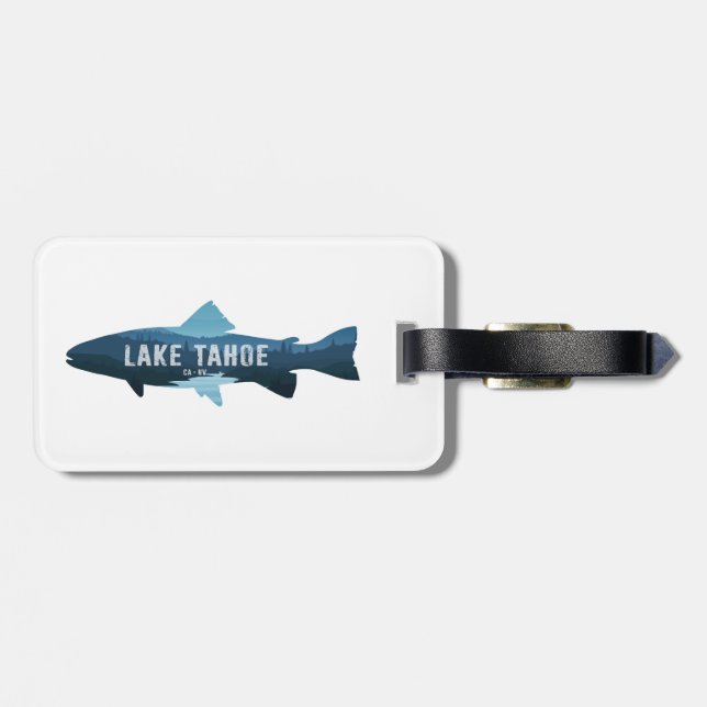 Etiqueta Para Maletas Lago Tahoe California Nevada Fish (Atrás Horizontal)