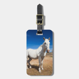 Etiqueta Para Maletas Laguna Azul, paisaje con caballos