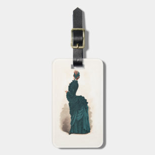 Etiqueta Para Maletas Lámina de moda victoriana antigua: vestido con pol
