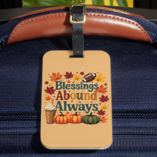 Etiqueta Para Maletas Las bendiciones abundan siempre el diseño otoñal