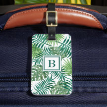 Las hojas de palmera verdes modernas monogramadas