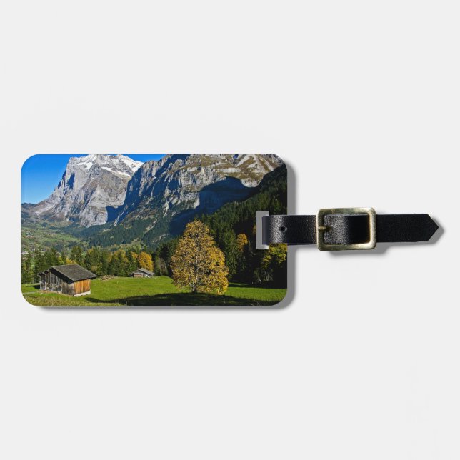 Etiqueta Para Maletas Las montañas, Suiza (Frente Horizontal)