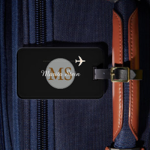 Etiqueta Para Maletas las próximas aventuras en avión, viajar Monogramme