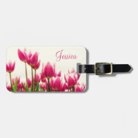 Las señoras rosadas hermosas de los tulipanes