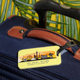 Etiqueta Para Maletas Latitud del Skyline de Las Vegas