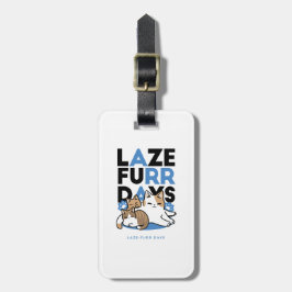 Etiqueta Para Maletas Laze Furr Days - Diseño de gatos perezosos