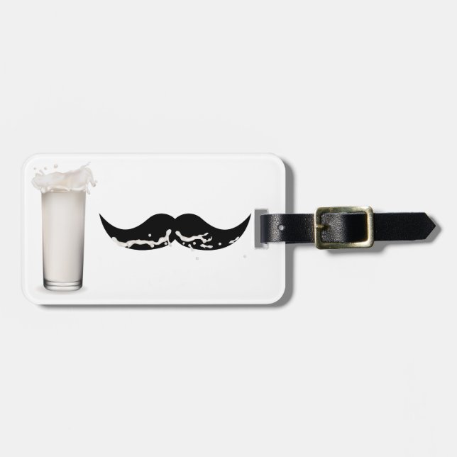Etiqueta Para Maletas Leche Mustache (Frente Horizontal)