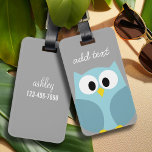 Etiqueta Para Maletas Lechuza Personalizado corta - Nombre personalizado<br><div class="desc">Un búho moderno y sencillo con colores de moda. Puede agregar un nombre,  un monograma u otro texto personalizado. Si necesita mover el dibujo,  haga clic en el botón personalizar para realizar cambios.</div>