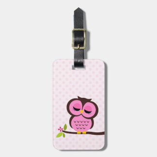 Etiqueta Para Maletas Lechuza Rosa Cuta