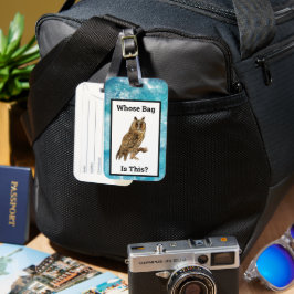 Etiqueta Para Maletas Lechuza Vintage Cuya Bolsa Es Este Cielo Acuático