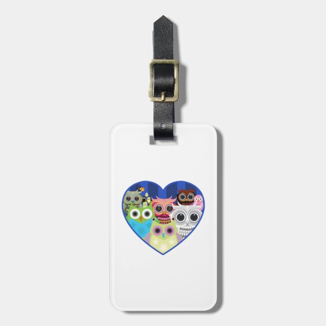 Etiqueta Para Maletas Lechuzas de amor (Frente Vertical)