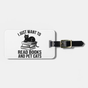 Etiqueta Para Maletas "Leer libros y arte de gatos Mascotas"
