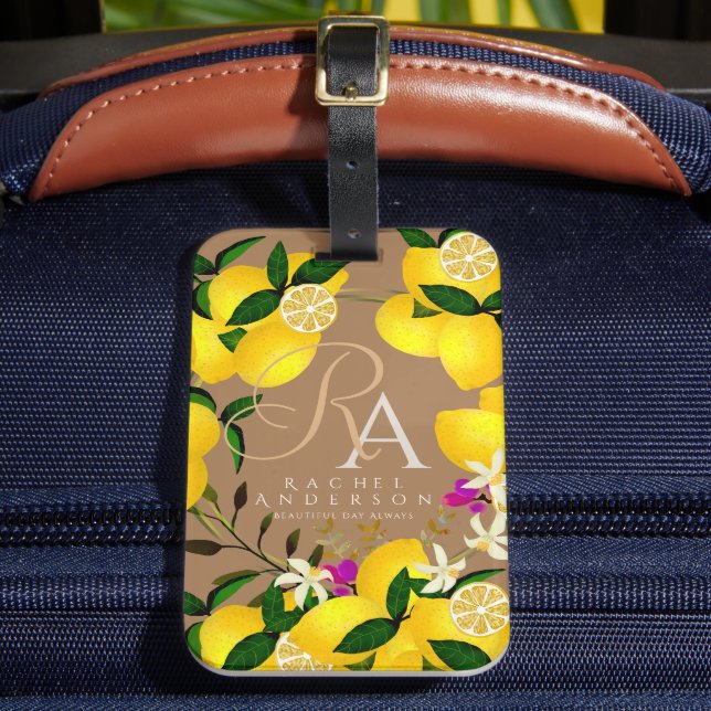 Etiqueta Para Maletas Lemon Monogram Brown (Anverso In situ 2)