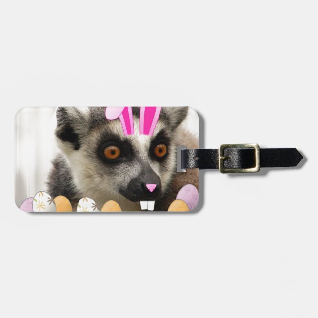 Etiqueta Para Maletas Lemur de Pascua (Frente Horizontal)