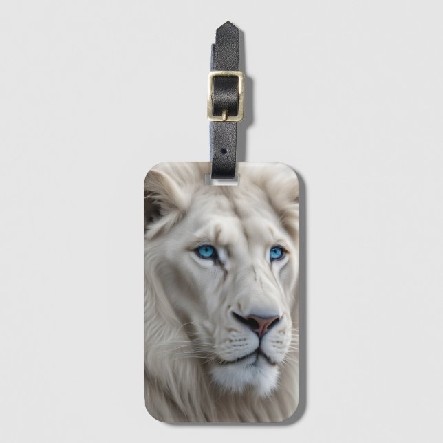 Etiqueta Para Maletas León blanco (Anverso vertical)