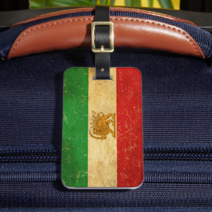 Etiqueta Para Maletas León de la bandera de Irán y Shah del sol de la ba