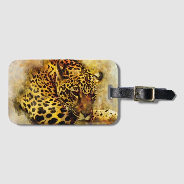 Etiqueta Para Maletas Leopardo (Anverso horizontal)