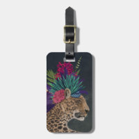 Leopardo con la cabeza tropical