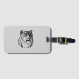 Etiqueta Para Maletas Leopardo de la nieve de mano