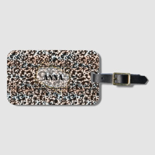 Etiqueta Para Maletas leopardo, de moda, visto, marrón, personalizado