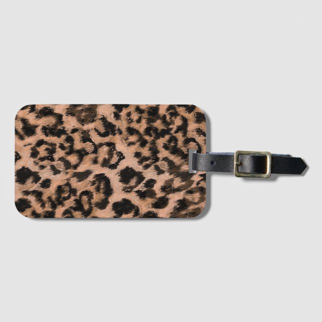Etiqueta Para Maletas Leopardo - huella animal descubierta (Anverso horizontal)