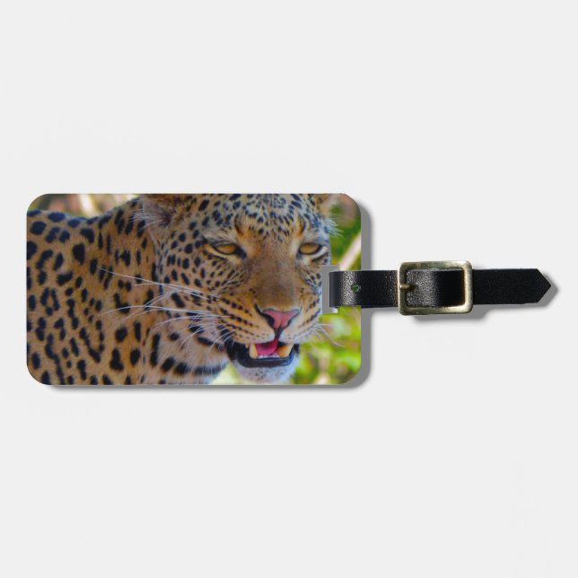 Etiqueta Para Maletas Leopardo localizado (Frente Horizontal)