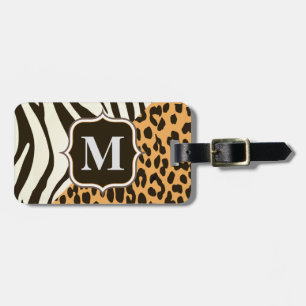 Etiqueta Para Maletas Leopardo y cebra