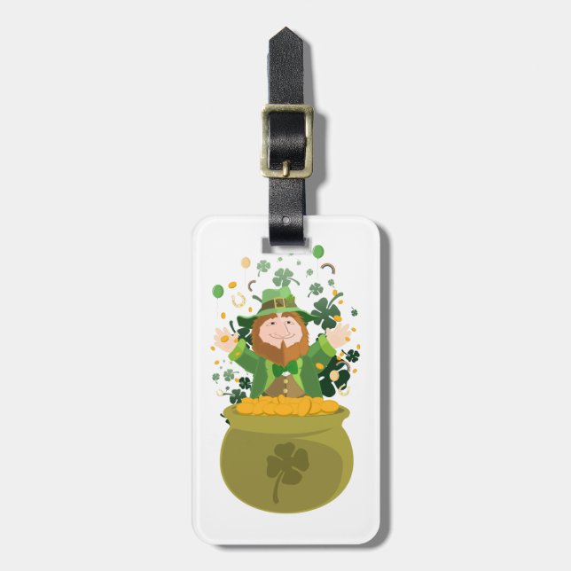 Etiqueta Para Maletas Leprechaun de San Patricio (Frente Vertical)