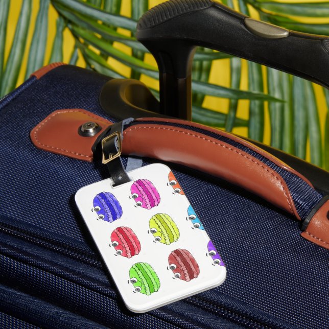 Etiqueta Para Maletas Les Macarons Cute Personalizado (Anverso In situ 1)