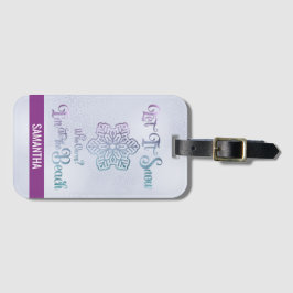 Etiqueta Para Maletas Let it Snow–Funny Christmas Beach Purple