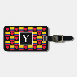 Etiqueta Para Maletas Letra colombiana Personalizado con bandera persona