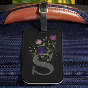Etiqueta Para Maletas Letra inicial S Plus Diseño floral