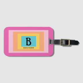 Etiqueta Para Maletas Letra monográfica ligera y colorida nombre diversi