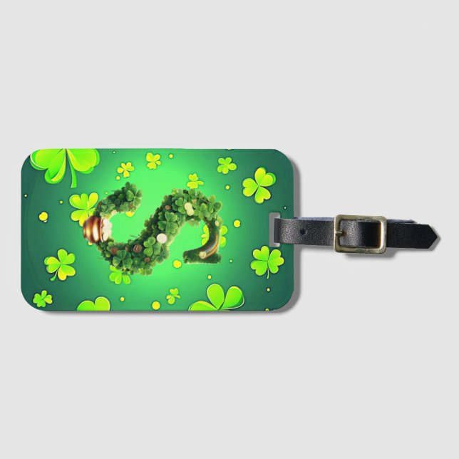 Etiqueta Para Maletas Letras de monograma (Anverso horizontal)