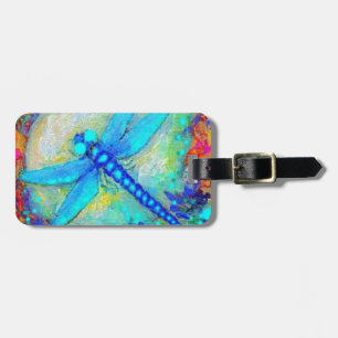 Etiqueta Para Maletas Libélula azul impresionante por Sharles
