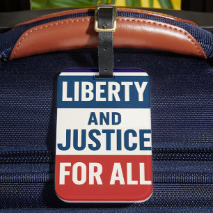 Etiqueta Para Maletas Libertad y Justicia Para Todos – Negrita Minimalis