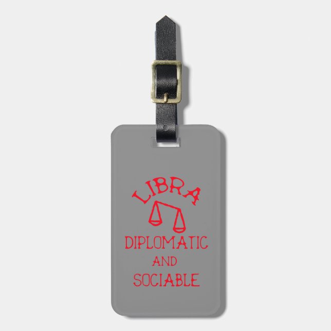 Etiqueta Para Maletas Libra (Texto rojo) (Frente Vertical)
