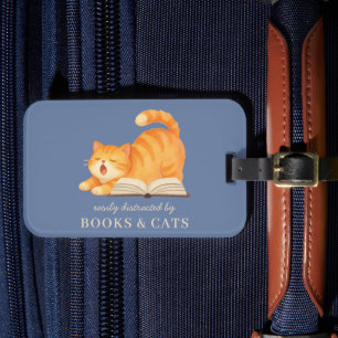 Etiqueta Para Maletas Libro de gatito femenino divertido dicho Amante de
