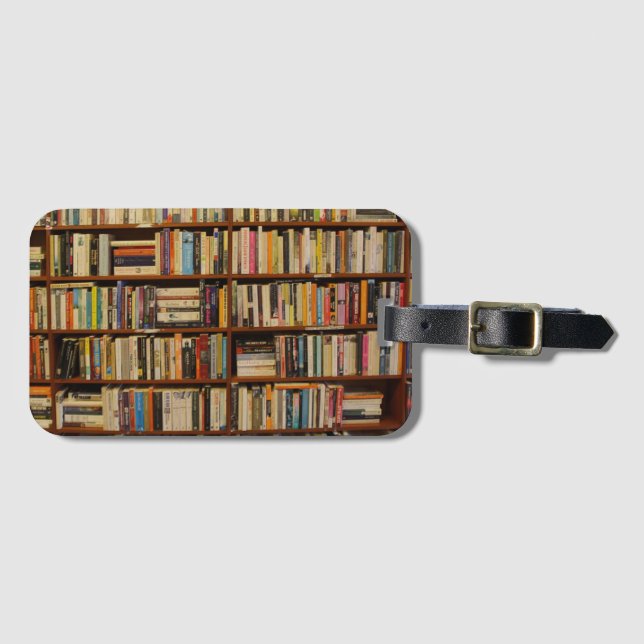 Etiqueta Para Maletas Libros en la biblioteca (Anverso horizontal)