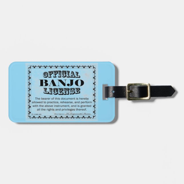 Etiqueta Para Maletas Licencia Banjo (Frente Horizontal)