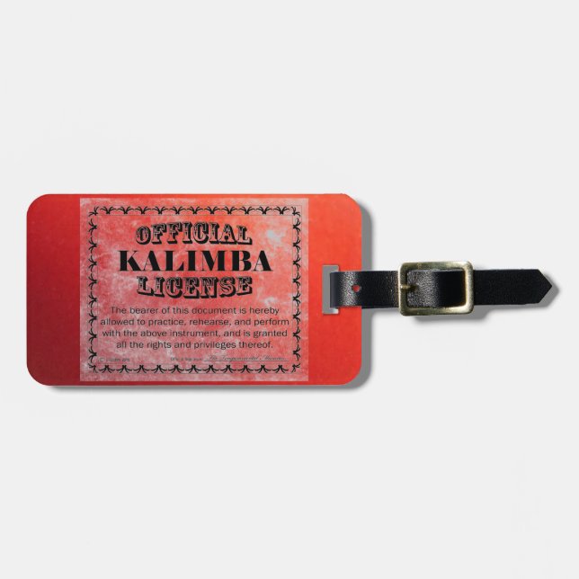 Etiqueta Para Maletas Licencia de Kalimba (Frente Horizontal)
